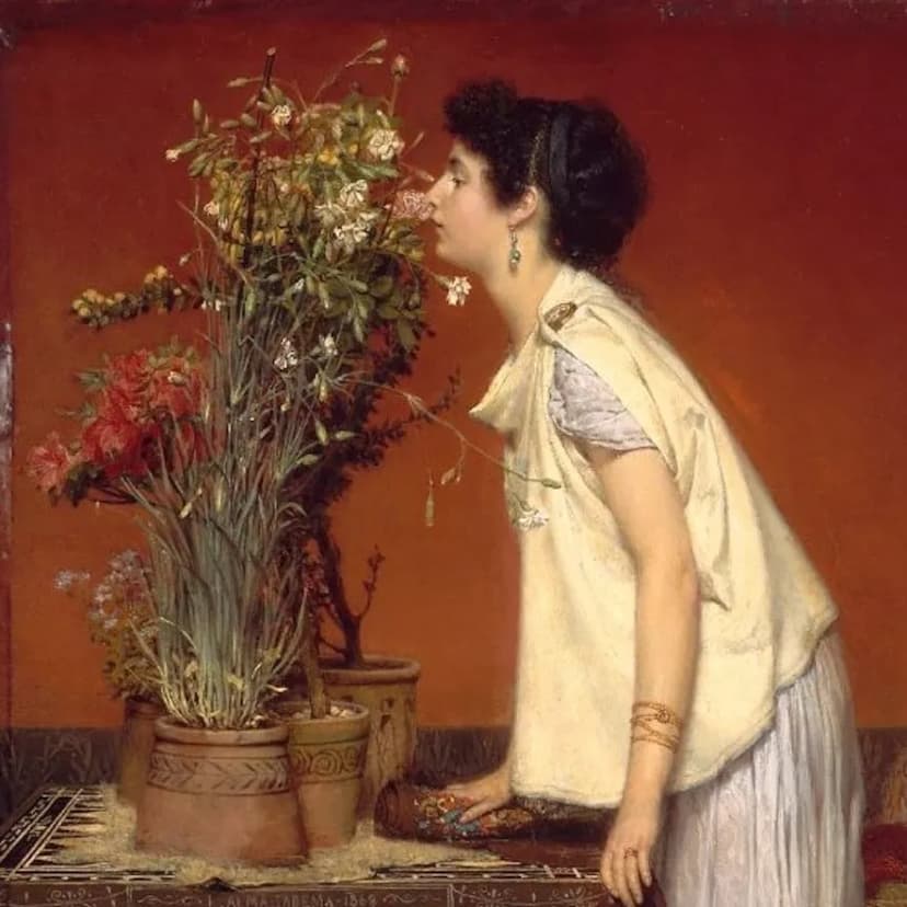 Woman and Flowers by Lawrence Alma-Tadema
