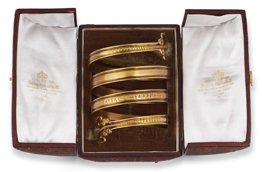 The Alma-Tadema Armlet in its original Wyon box