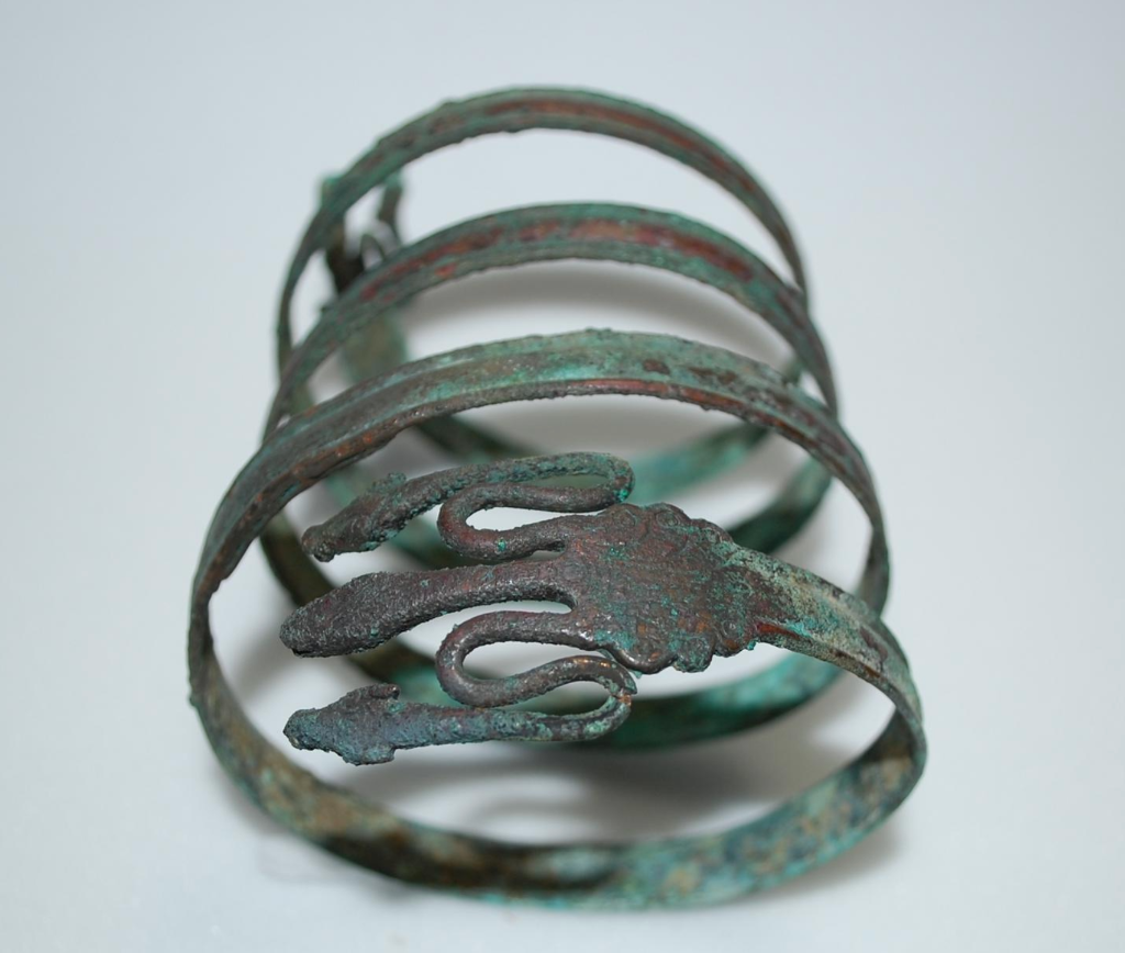 Bronze spiral armlet, 300-100 BC, from Cumae
