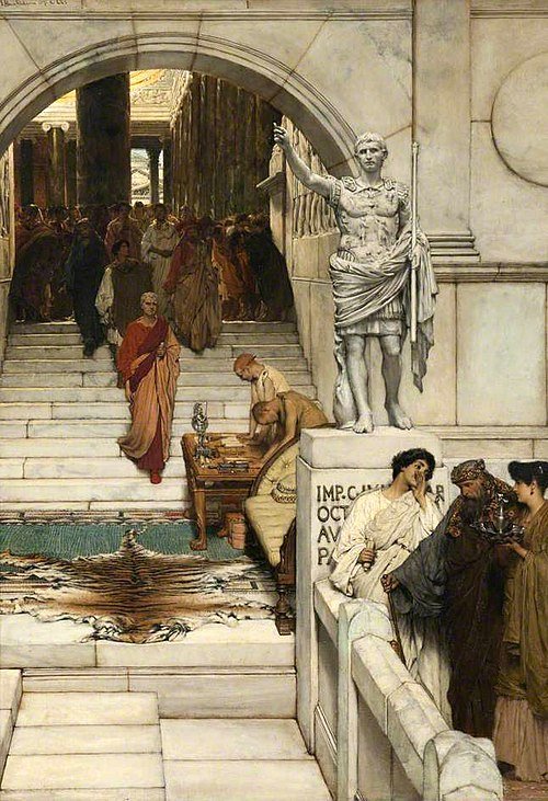 An Audience at Agrippa's by Lawrence Alma-Tadema, 1876, Oil on canvas