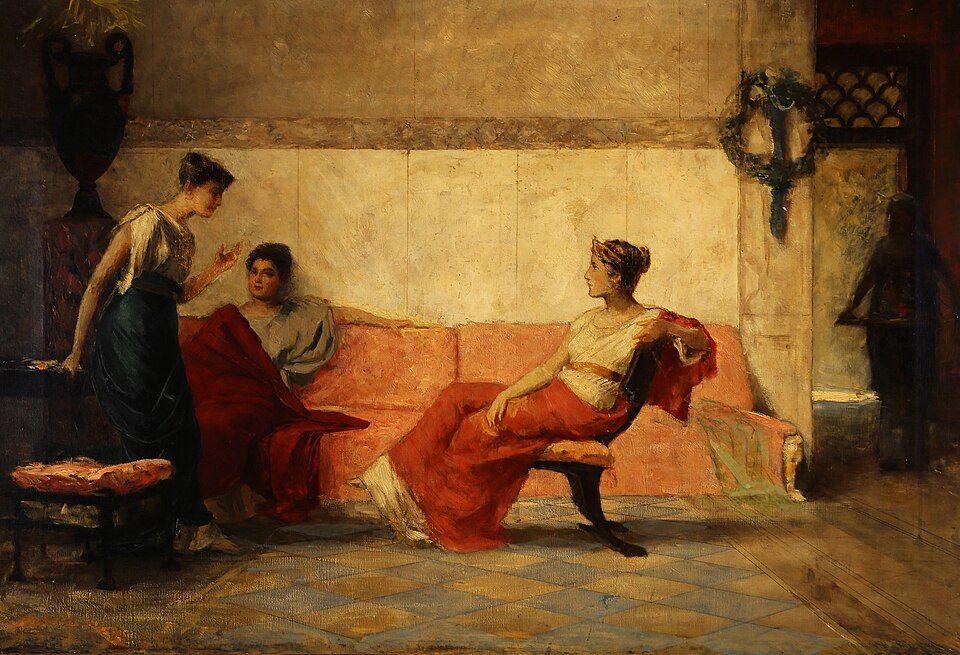 Conversation in a Roman Interior by Lawrence Alma-Tadema, 1869, Oil on panel