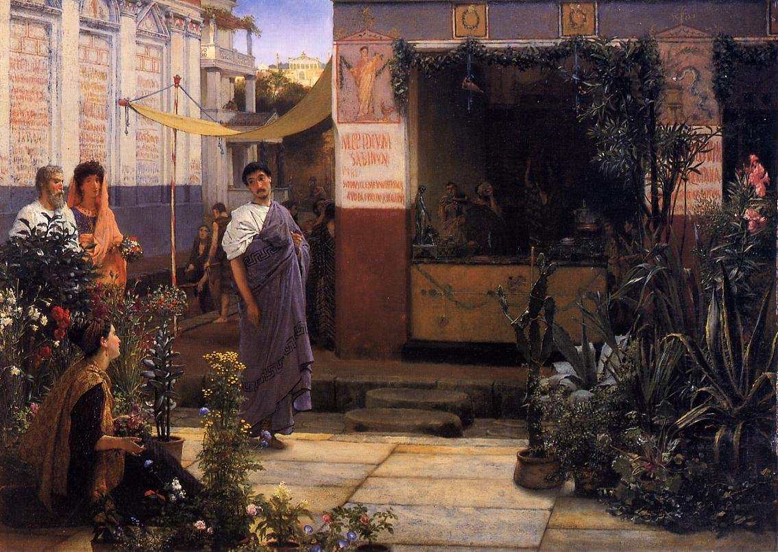 The Flower Market by Lawrence Alma-Tadema, 1868, Oil on panel