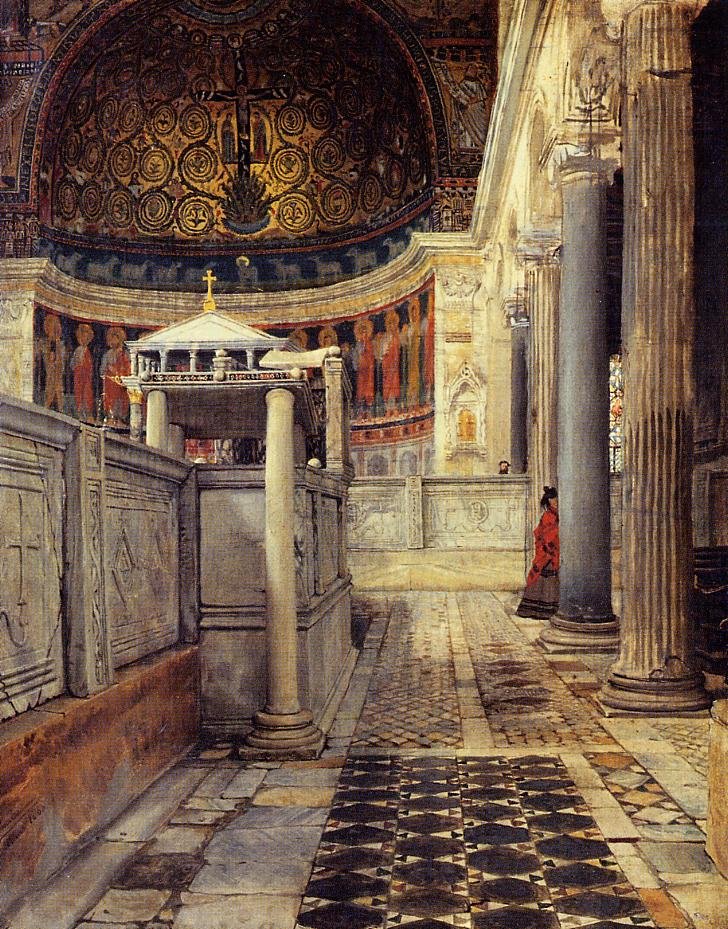Church of San Clemente by Lawrence Alma-Tadema, 1863, Oil on panel