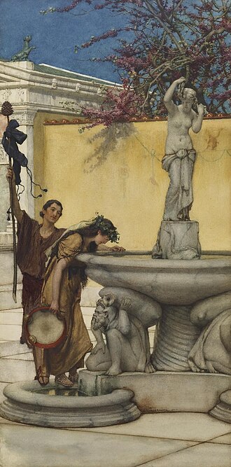 Between Venus and Bacchus by Lawrence Alma-Tadema, 1882, Watercolor