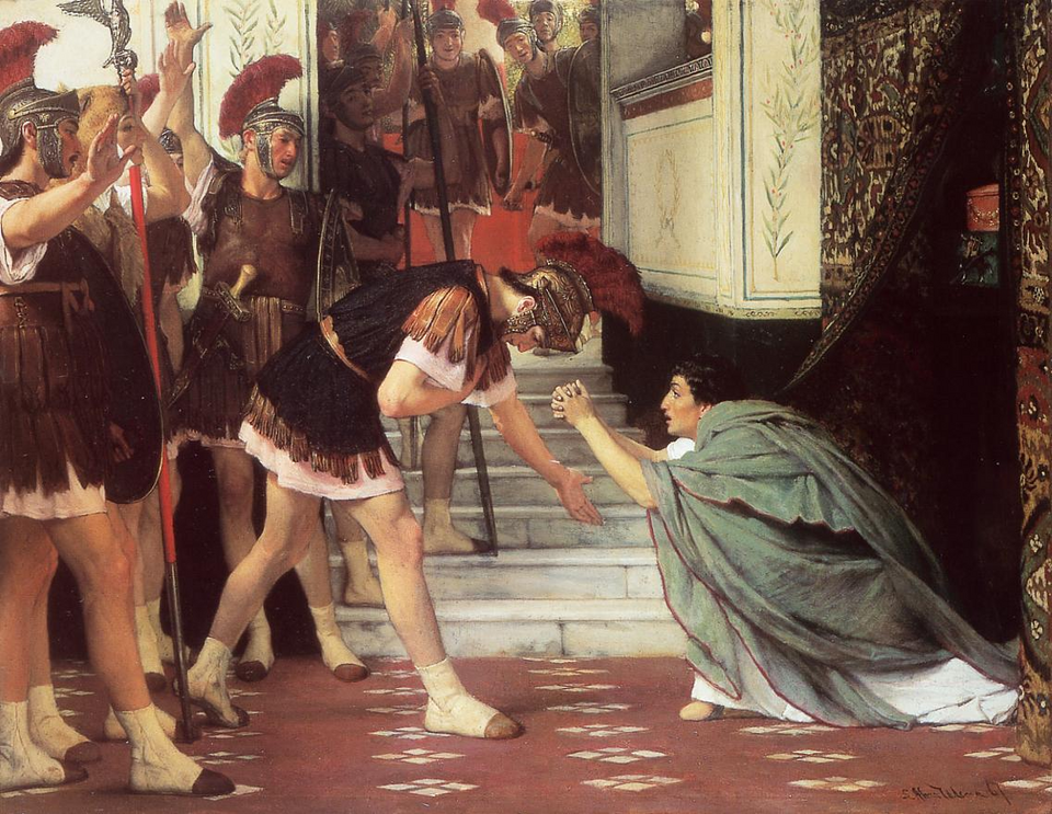 Proclaiming Claudius Emperor by Lawrence Alma-Tadema, 1867, Oil on panel