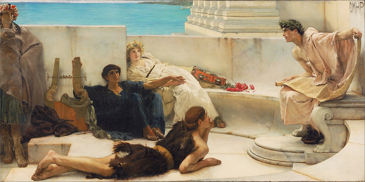 A Reading from Homer by Lawrence Alma-Tadema, 1885, Oil on canvas