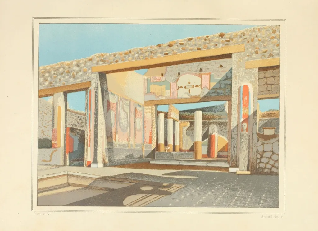 Watercolor of the House of L. Caecilius Jucundus by Geremia Discanno