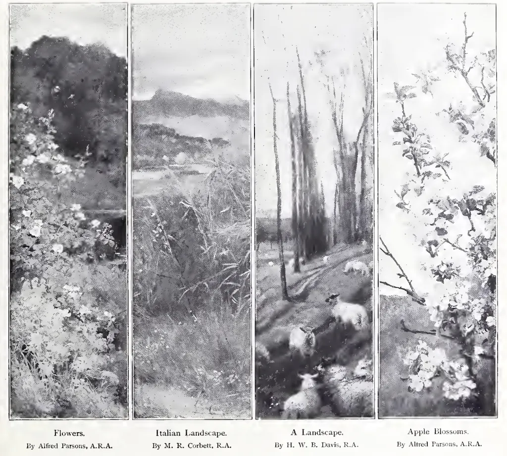 Landscape panels by Parsons, Corbett, Davis, and Parsons
