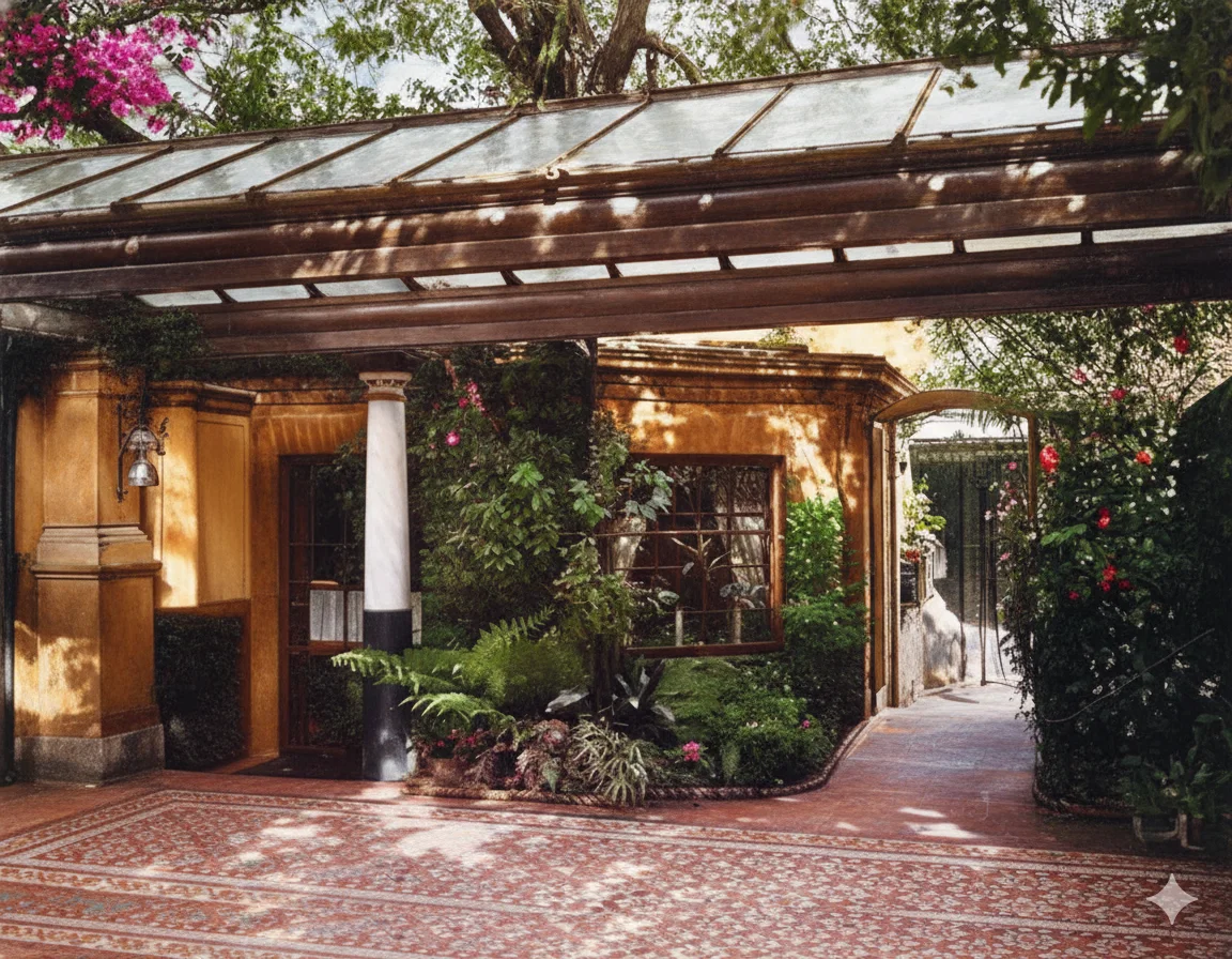 The Entrance Lodge and covered walkway