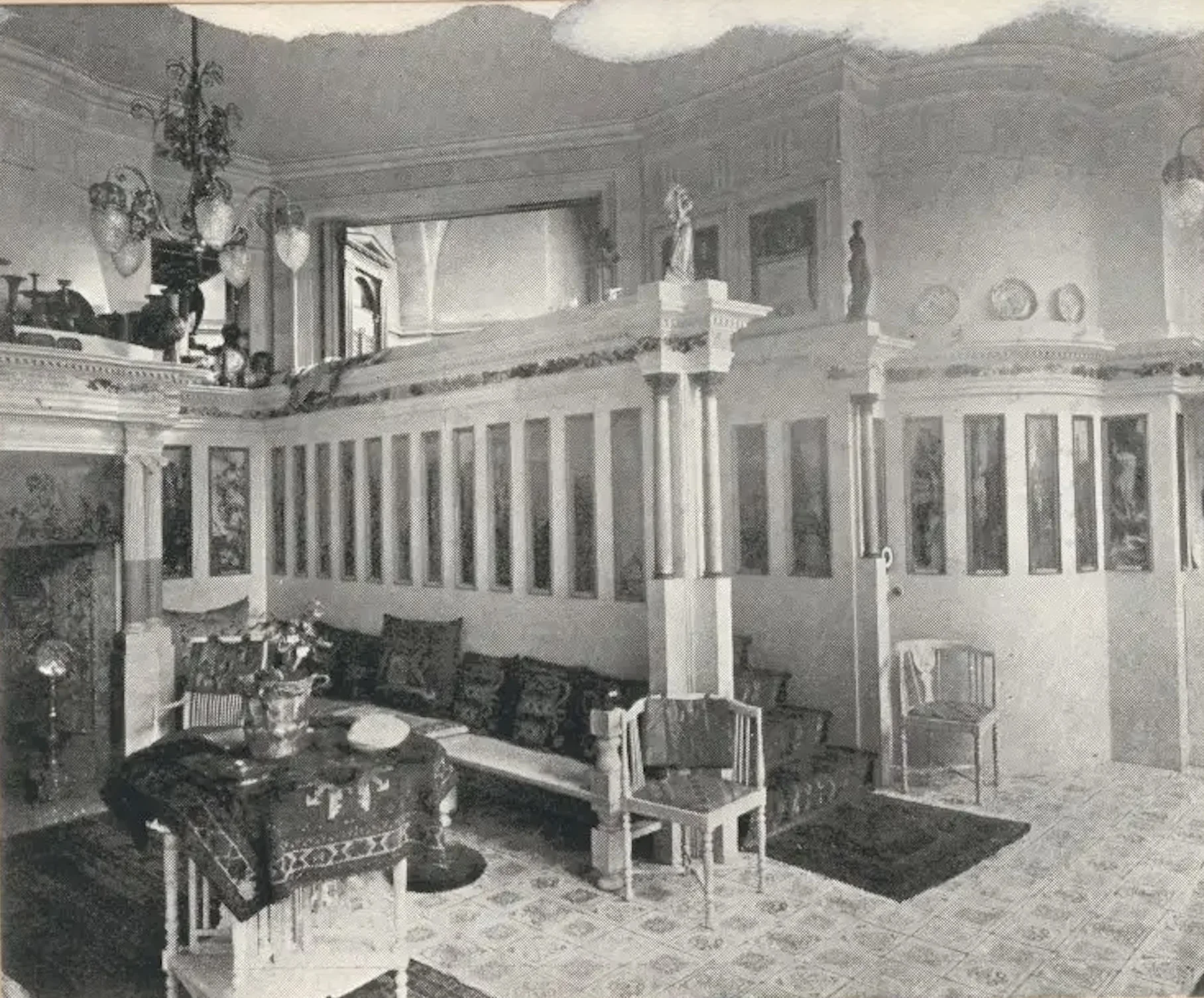 Alma-Tadema house Inner Hall with Mexican onyx and mosaic floors, 1912