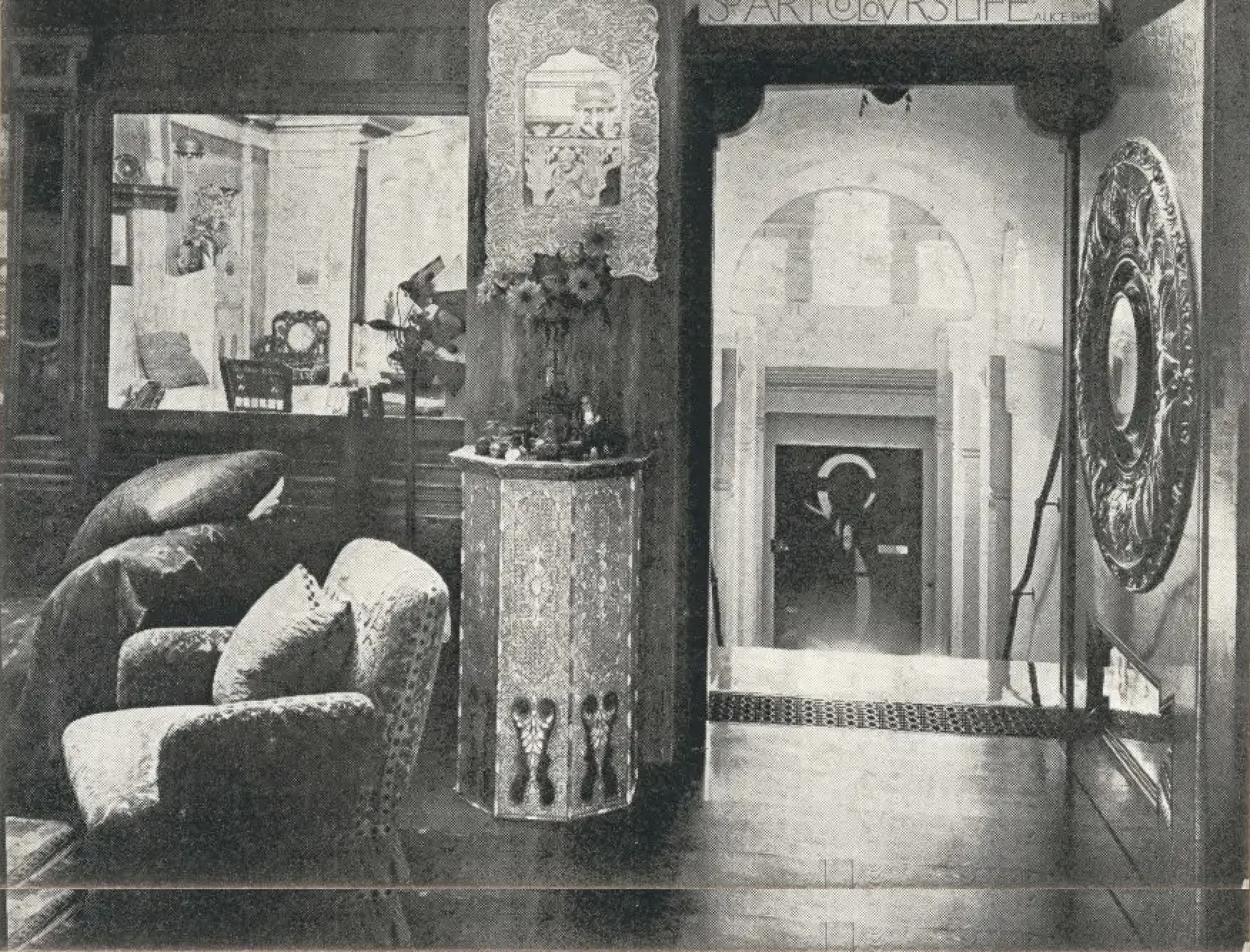 Alma-Tadema golden brass staircase to studio at Grove End Road, 1912