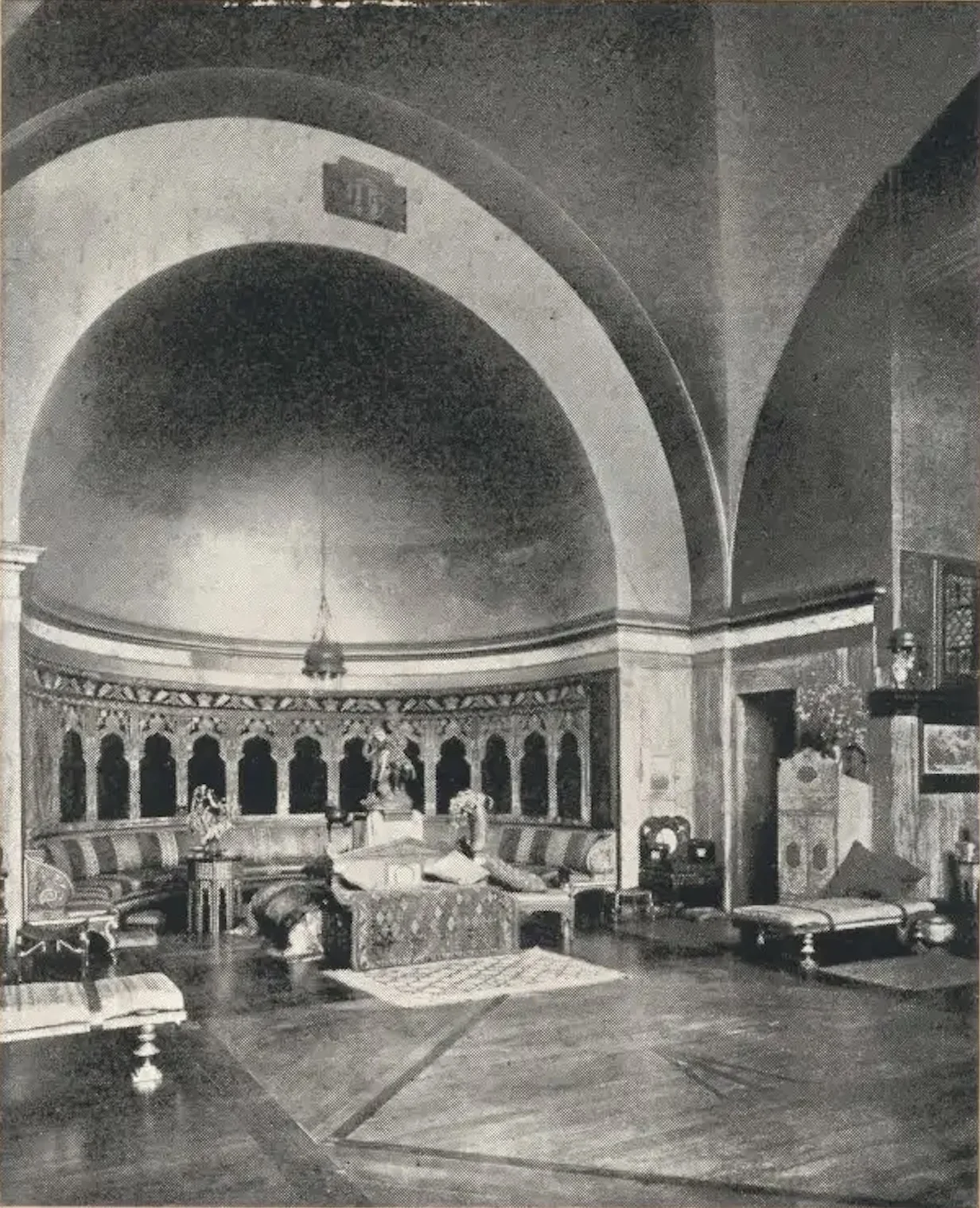 Alma-Tadema world-famous studio aluminum dome interior view, 1912