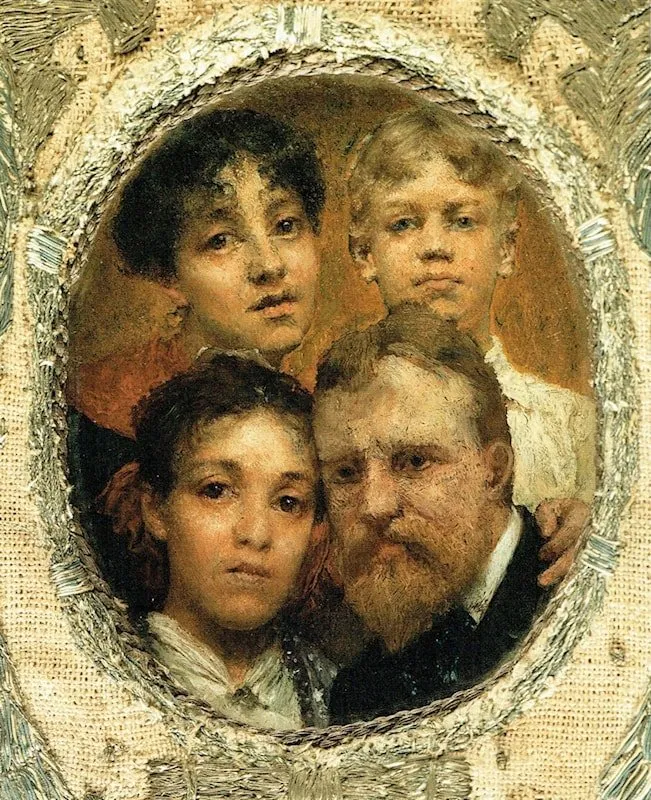 Self-portrait with Daughters Anna and Laurense and Cousin Pieter Rodeck