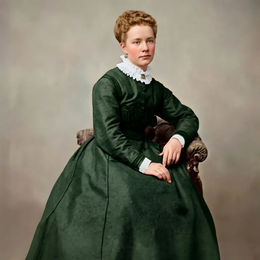 Artje Brouwer Tadema seated (AI Colorized)