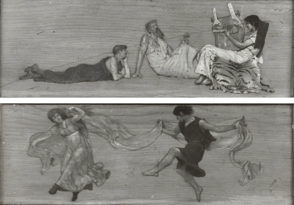 Decoration for my piano: 'Serious and merry music' (A, B) 