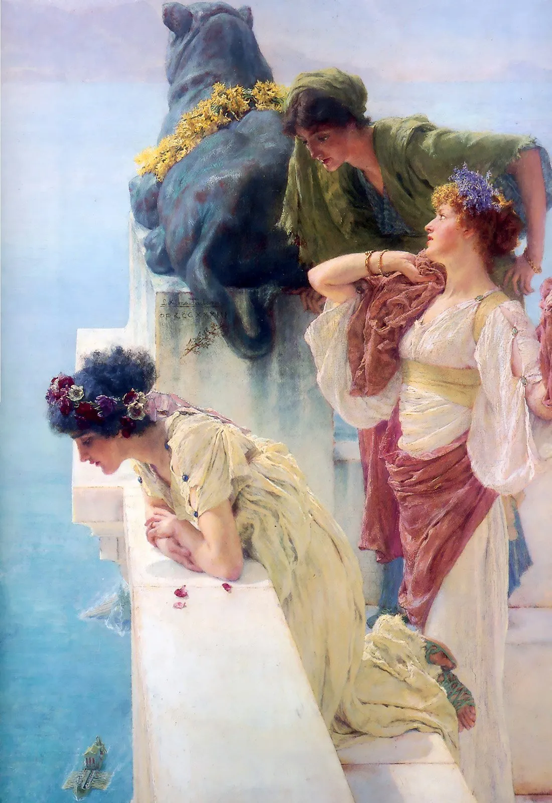 Alma-Tadema's A Coign of Vantage - looking out over the Mediterranean
