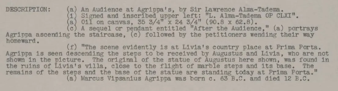 An audience at Agrippa's (first version) perspective 2