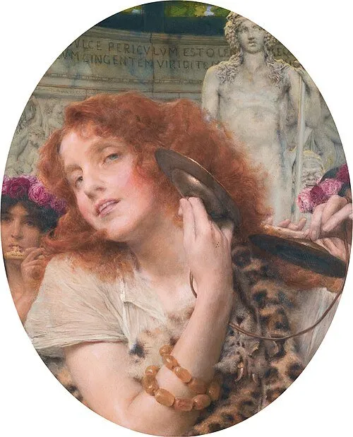 Bacchante (oval, one of a pair)