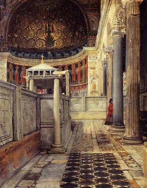 Interior of the Church San Clemente, Rome: a study