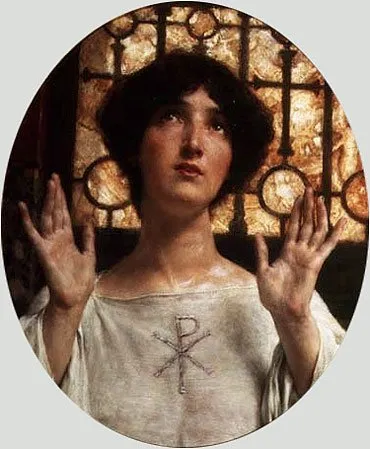 Orante (oval, one of a pair)