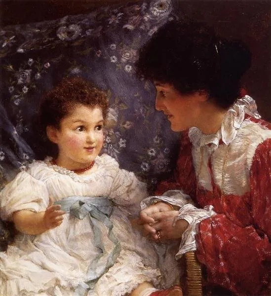 Portrait of Mrs George Lewis and her daughter Elisabeth