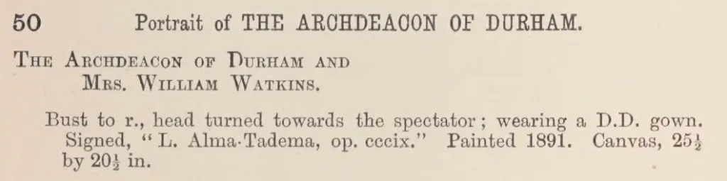 Portrait of the Archdeacon of Durham