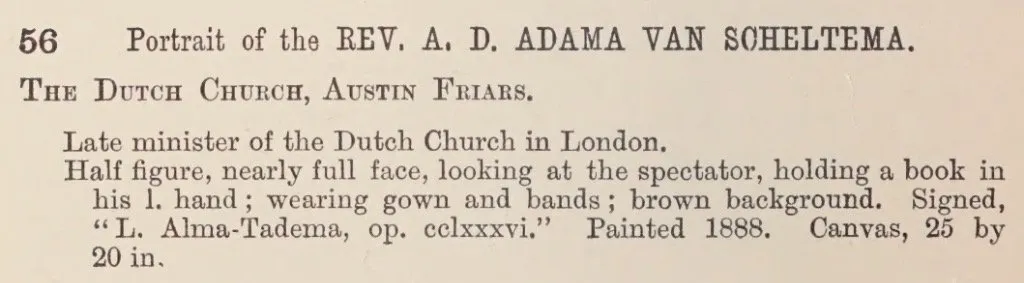 Portrait of the Rev. A. D. Adama van Scheltema