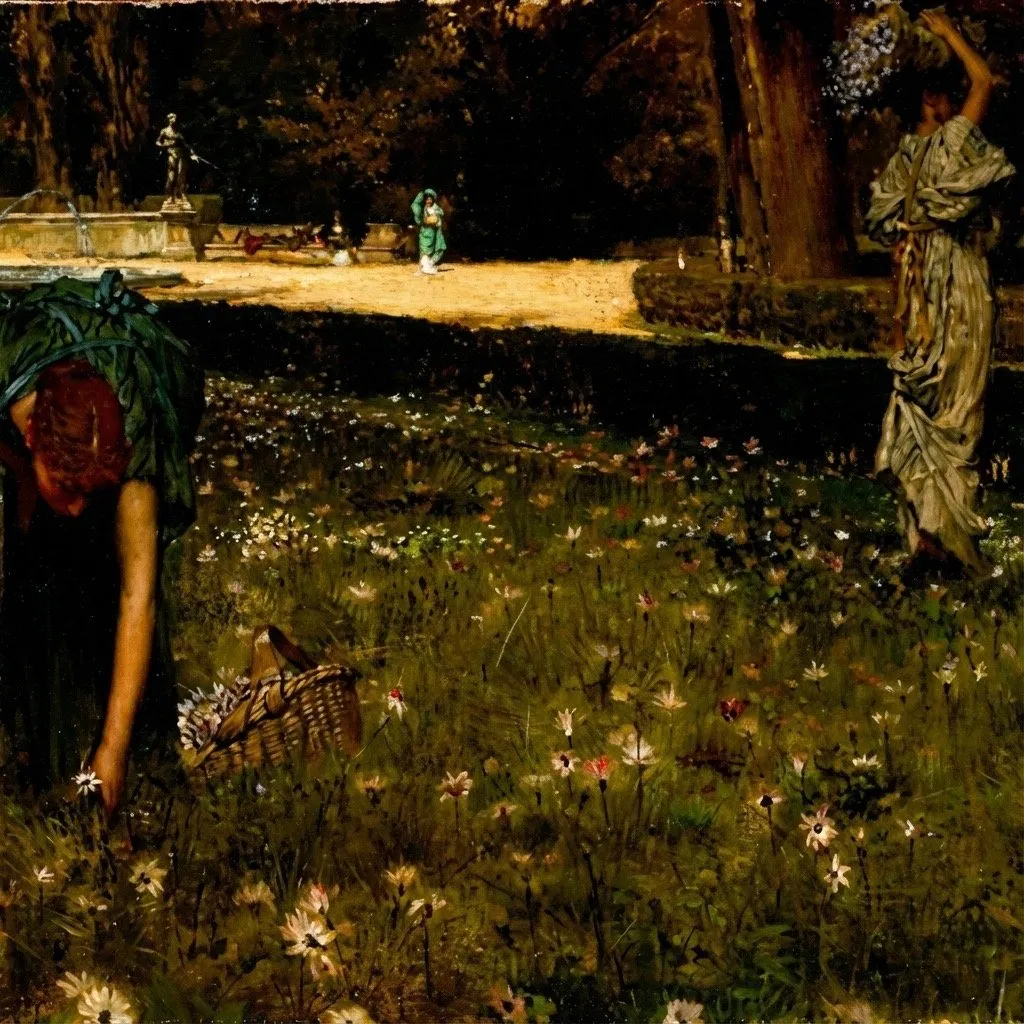 Spring in the gardens of the Villa Borghese (second version)