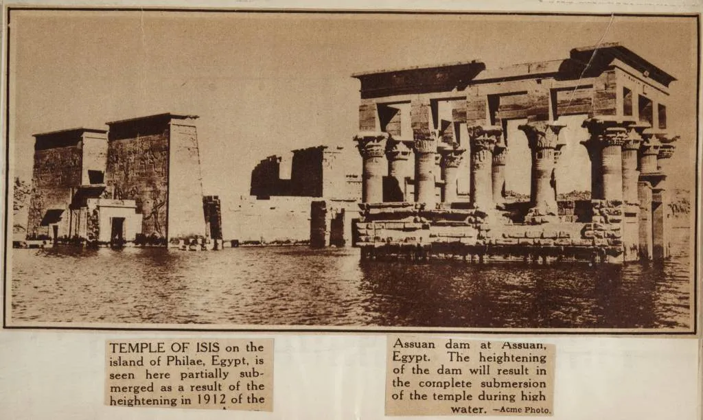 The Temple of Isis at Philae partially submerged (1912)