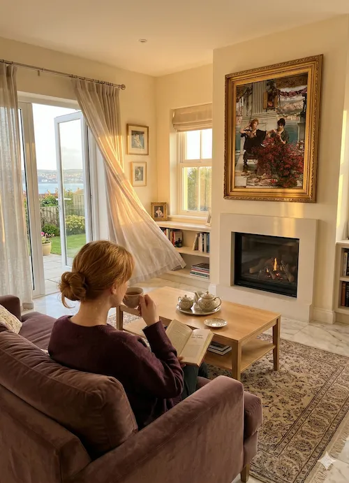 Love's Jeweled Fetter, above fireplace
