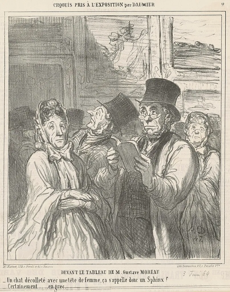 Honoré Daumier, lithograph of museum visitors