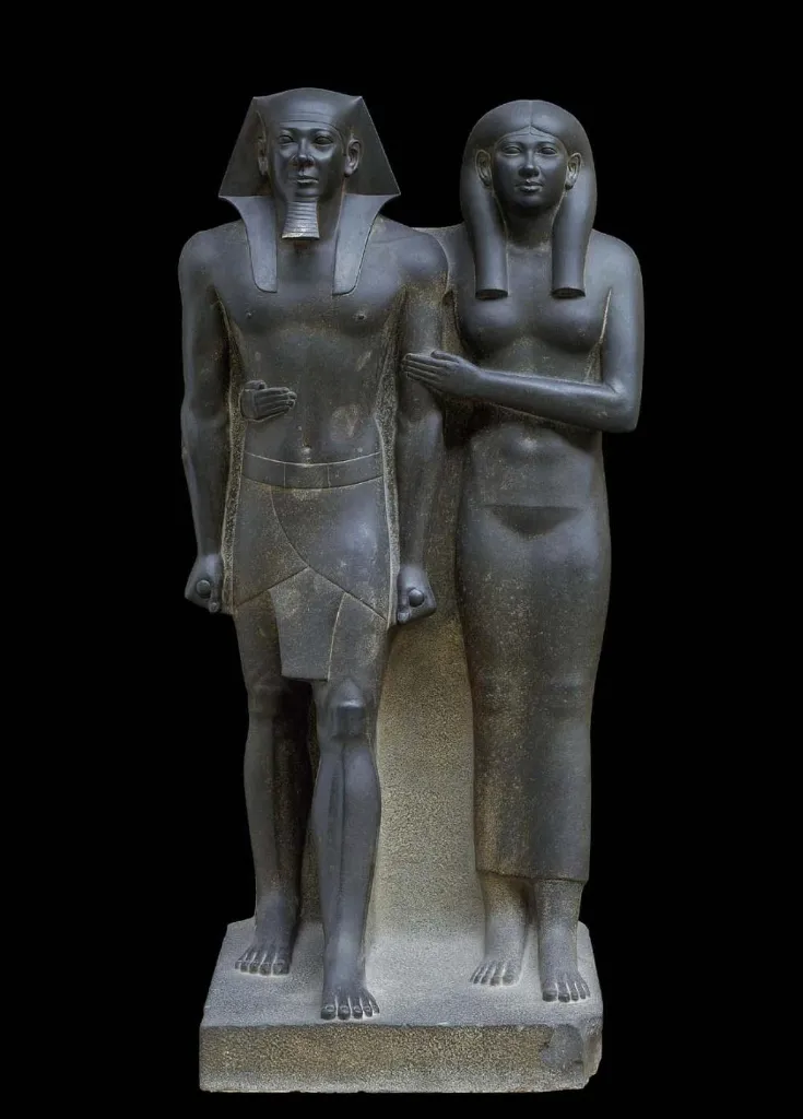 King Menkaura and queen - Ancient Egyptian Old Kingdom sculpture