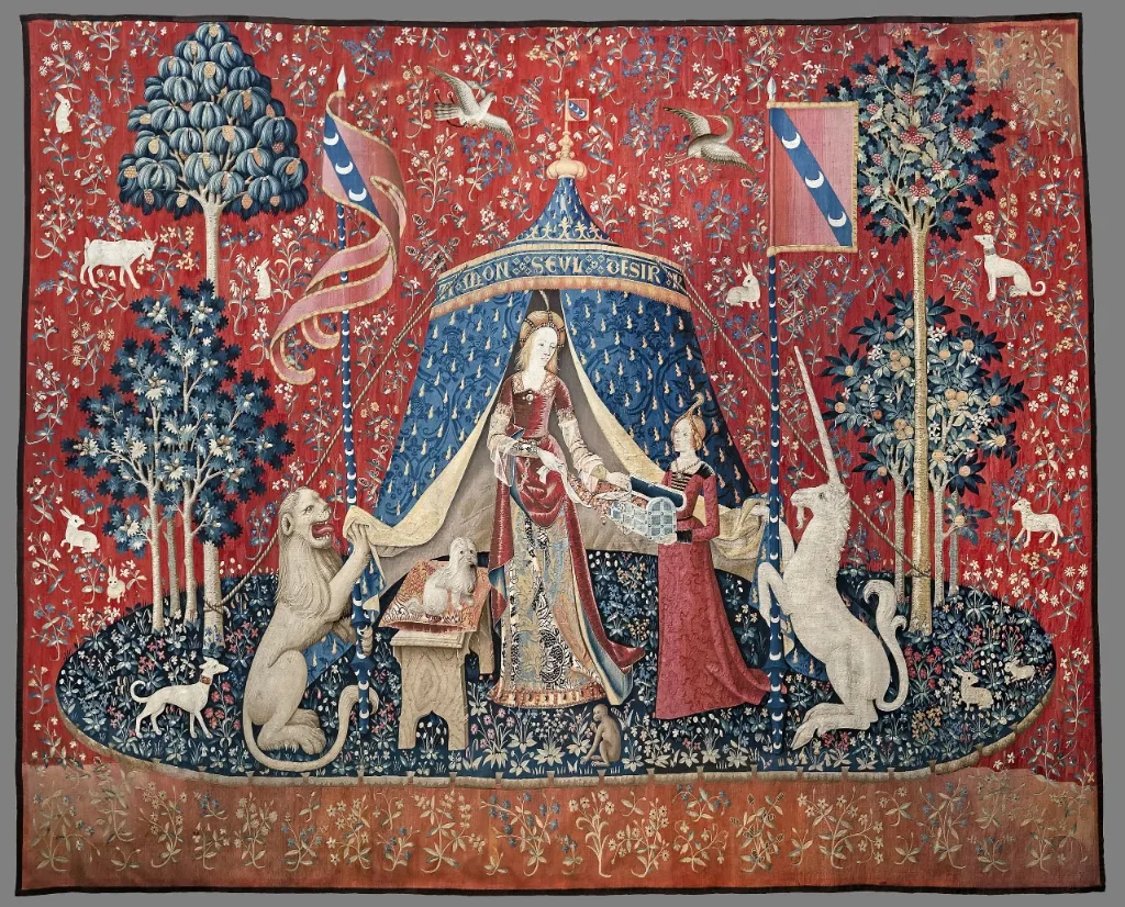 The Lady and the Unicorn - À mon seul désir - Medieval tapestry illustrating flat perspective