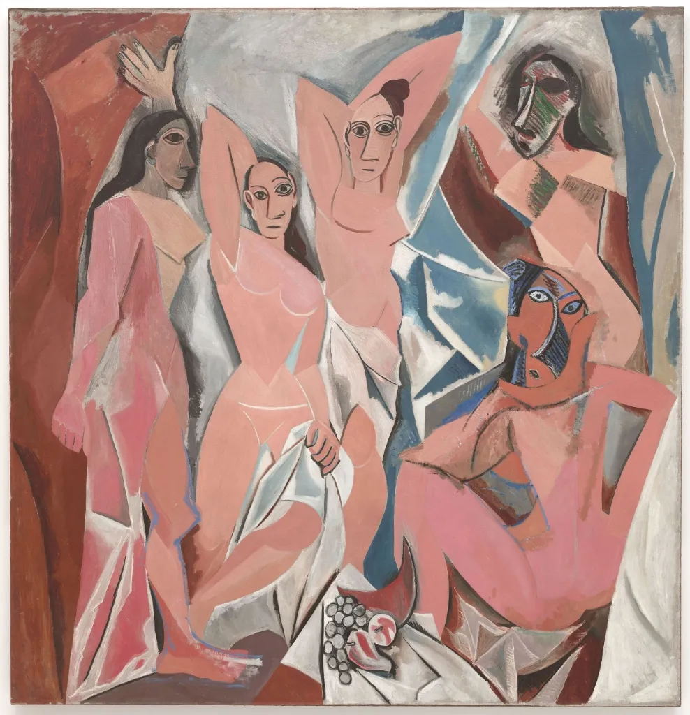 History of Art Trends - Les Demoiselles d'Avignon by Picasso showing the Modernist fracture and Second Abstraction