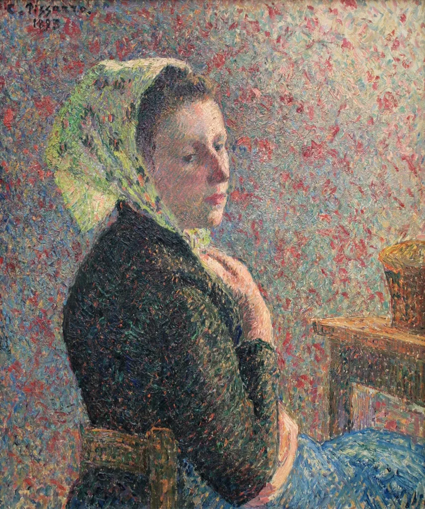 Camille Pissarro's Woman with a Green Scarf - Impressionist portrait