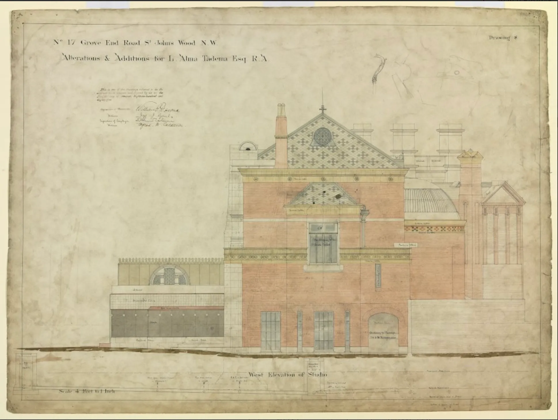 West Elevation of the Studio
