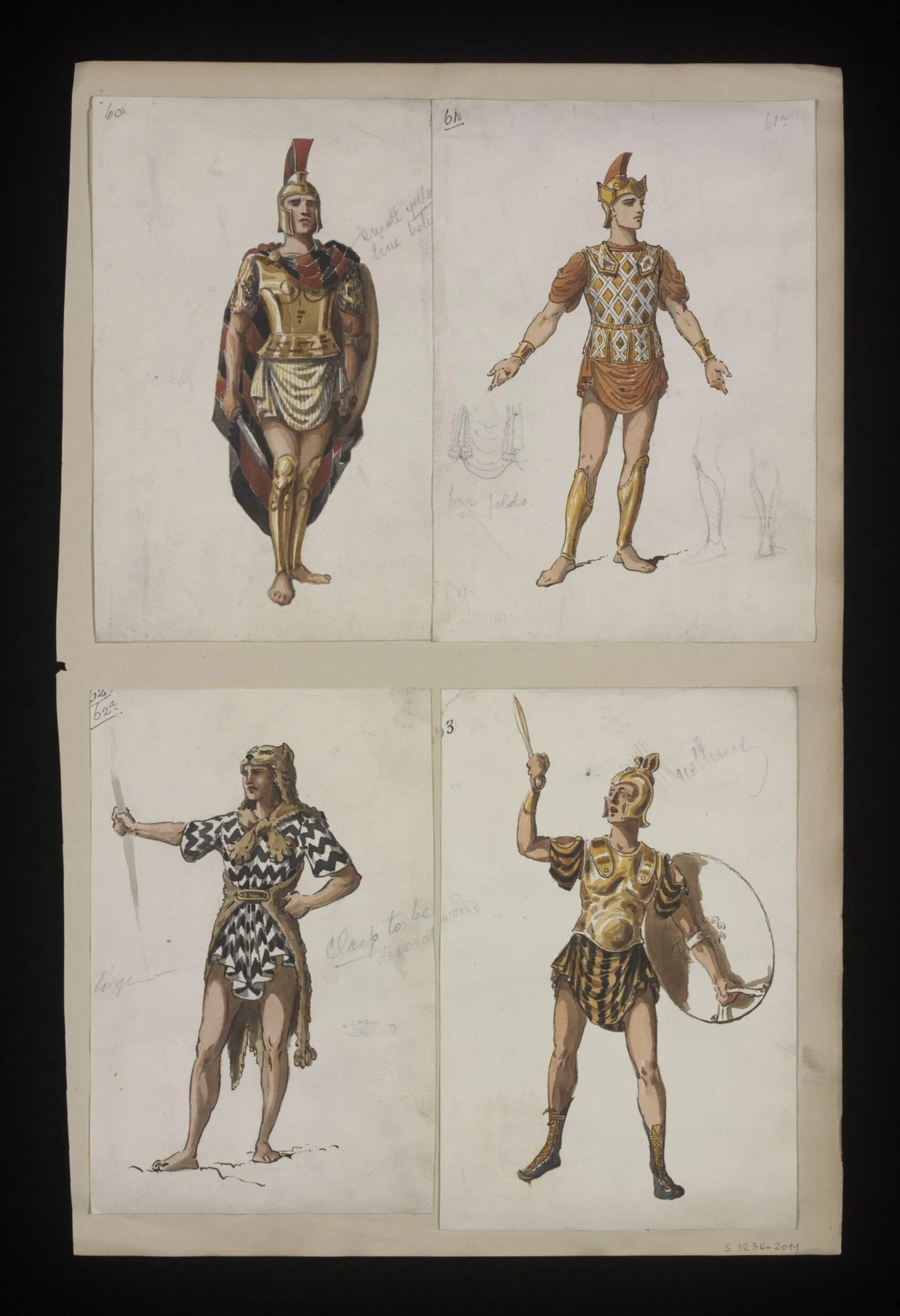 Lawrence Alma-Tadema Victorian theatre costume design for Coriolanus (Slide 3), part of the V&A Museum's rare theatrical archive