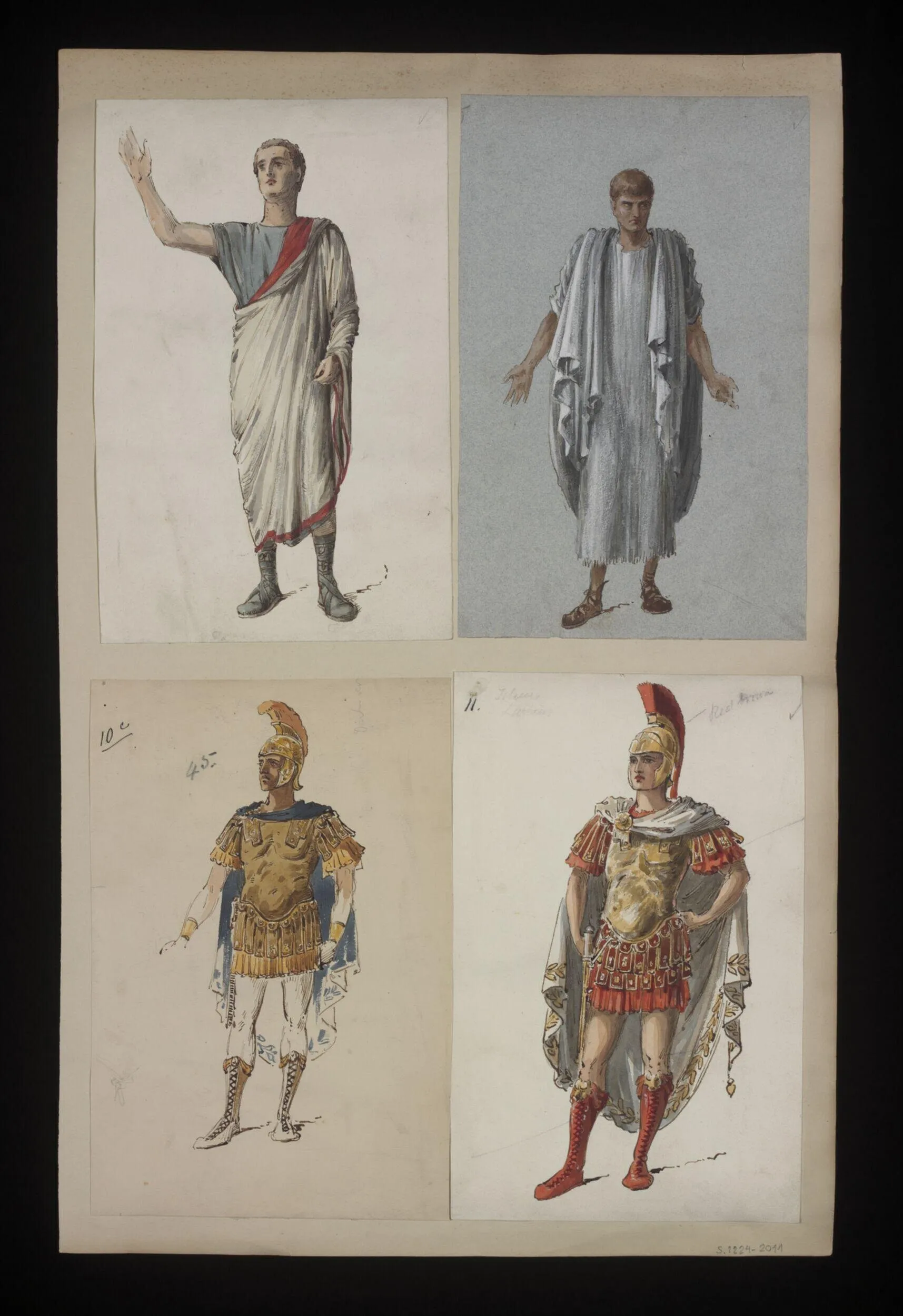 Lawrence Alma-Tadema Victorian theatre costume design for Coriolanus (Slide 5), part of the V&A Museum's rare theatrical archive
