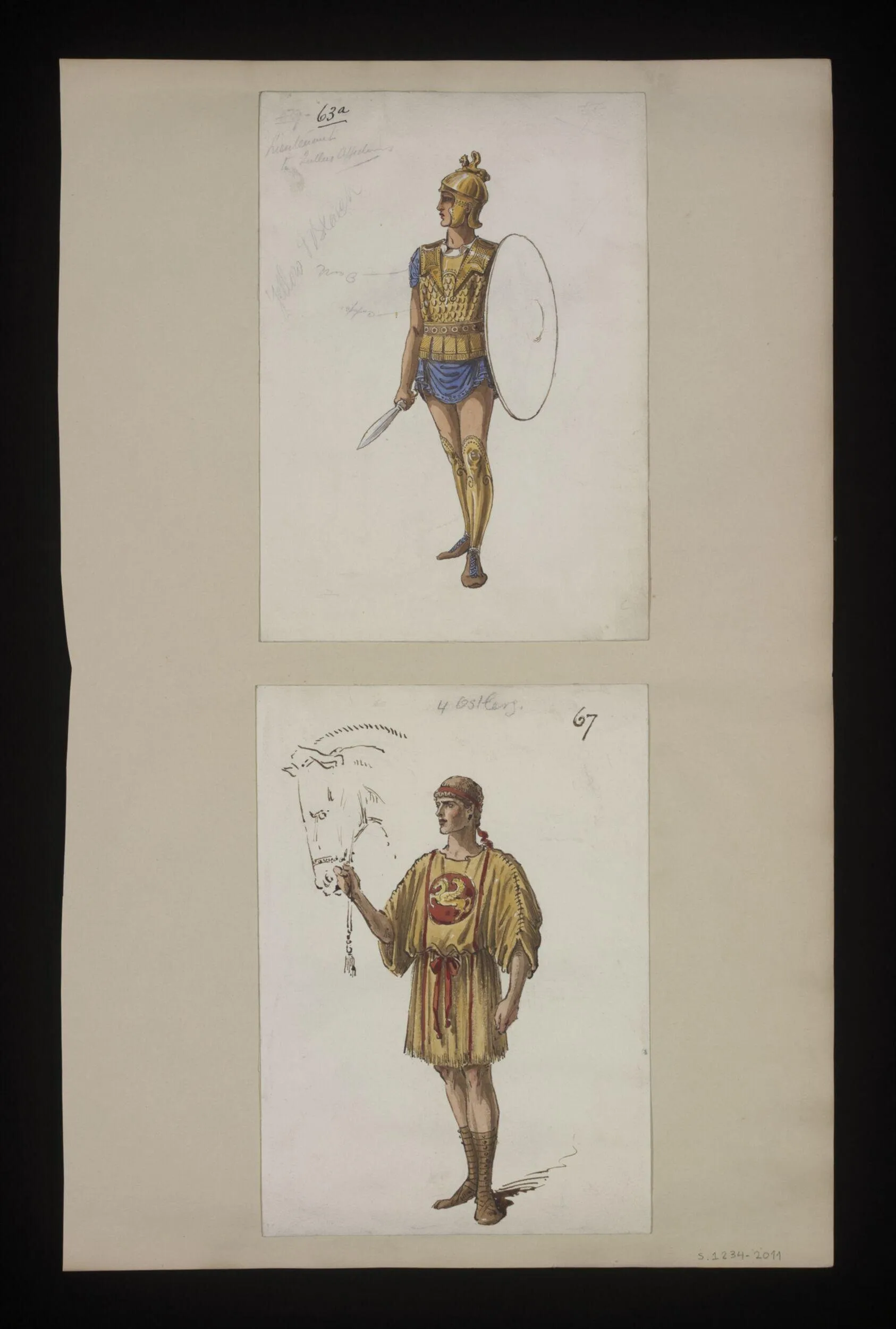 Lawrence Alma-Tadema Victorian theatre costume design for Coriolanus (Slide 6), part of the V&A Museum's rare theatrical archive