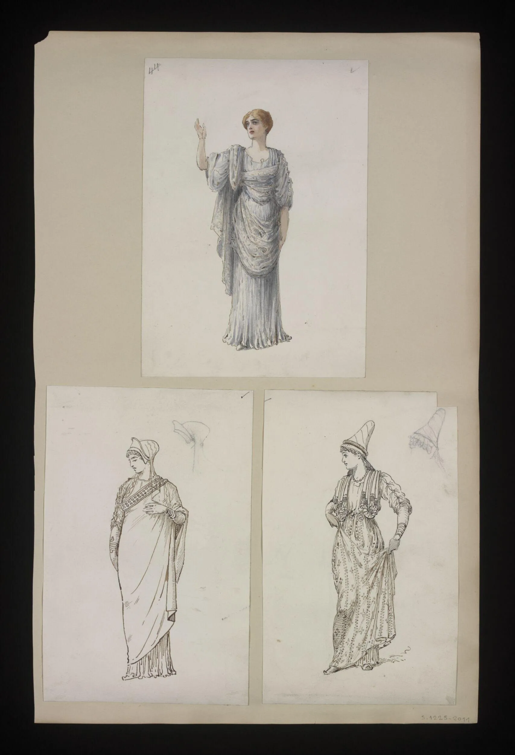 Lawrence Alma-Tadema Victorian theatre costume design for Coriolanus (Slide 7), part of the V&A Museum's rare theatrical archive